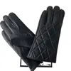 Gants à cinq doigts en cuir d'hiver, écran tactile en peluche pour le cyclisme, gants chauds et isolés en peau de mouton, 8hua