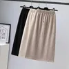 Gonne Nero Beige Elastico in vita Lavorato a maglia Lungo Elegante a vita alta Donna Primavera Autunno Inverno Stile coreano Moda 2022