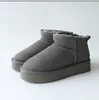 Australië Mini Platform Laarzen Designer Vrouw Dikke Bodem Enkel Warm Bont Sneeuwlaars Australische Fluffy Fuzz Mule Tazzs Slippers youLOI