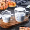 Meetgereedschap 250/500 ml Meetgereedschap Glazen beker met ER- en schaal Melk hittebestendige kopjes Meet Jug Creamer Scales Tea Coffee DHLC8