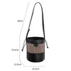 Vintage Women Shoulder Bags Cylinder PU Leather Bucket Crossbody Bag Casual Mini Drawstring Handbags Purse for Travel Shopping