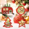 UPS Decorazioni natalizie decorazioni a led Glow albero in legno star del pendente di Santa Claus Ornamenti fai da te Anno artigianale RRA512