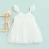 M￤dchenkleider Kleinkind Kid Baby Sommerkleid Prinzessin ￤rmelloses Feste Farbe Blumen Top Mesh Tutu Geburtstagsgeschenke