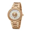 Top Luxury Watches Women's Quartz Wristwatch Woman Rose Golden Mesh Band Lion Logo Fashion Dial Clock Ladies Bracelet Watch G289v