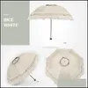 Umbrellas Umbrellas 레이스 여성 비 우산 선 파라과 Mujer Black Parasol Polling Princess Guarda Chuva Invertido UV Protection Dhiuq