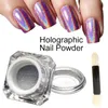 Whole-1g Box 3D Shiny Glitter Silver Pigments Holographic Laser Powder for Nail Art Gel Polish Rainbow Chrome Shimmer Dust272W