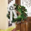 Dekorative Blumen, künstlicher Rattan-Weihnachtskranz mit Tannenzapfen, Haustür-Wanddekoration, Winter-Hängeornamente, Bauernhaus-Dekoration