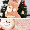 Stock Décorations De Noël Cadeau Rose Or Rose Chaussettes Enfants Faveur Père Noël Xmas Elk Bonhomme De Neige Sac Arbre Décor Enfants RRA518