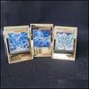 ألعاب البطاقة Yugioh Golden Metal Cards Alloy Collection Card Blue Eyes Dark Magicial Obelisk Slifer RA Kids Histricl Gift 22 DHMEW