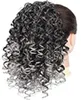 Extens￣o de rabo de cavalo de cord￣o cinza ombre curto preto cinza kinky curly afro rabas