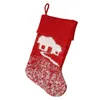 Модные рождественские висящие украшения Санта -пух вязание носки для детей камин дерево рождественские украшения rrc345