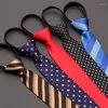Cravates d'arc de haute qualité 2022 Designers Marques Mode Business Casual 5cm Slim pour hommes Cravate à fermeture éclair Marié avec boîte-cadeau