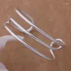 Bangle Elegant Gorgeous Design SZ-AB130 Selling Silver Plated For Women Man Fashion Jewelry Three-wire Arc Bracelet Bvgakmna