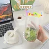 Contenitori per insalata in plastica con coperchi per il pranzo Contenitore per insalate a forma di bottiglia con tazza per salsa a forchetta