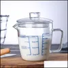 Meetgereedschap 250/500 ml Meetgereedschap Glazen beker met ER- en schaal Melk hittebestendige kopjes Meet Jug Creamer Scales Tea Coffee DHLC8