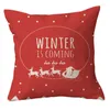 Pillow Case 45 45 cm Happy Elk Santa Claus Red Pillcase Line Sofa 2022 Dekoracje świąteczne Dekoracja roku