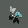 Pierścienie Diamentowy pierścień S925 Sterling Srebrny Lucky Designer Mother of Pearl Butterfly Open Style Damski pudełko na pierścień mody