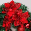 Dekorative Blumen Weihnachten Haustür Kränze Charms mit Lampe LED Weihnachten Girlande kreative festliche Ornamente Party Supplies