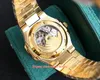 Zy Factory Mens Watch Super Quality 40,5mm Nautilus 5719 5711 Full Diamond Bezel Armband 18K Gold Watches Cal.324SC Movement Mechanical Automatic Men's Wristwatches