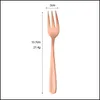 Forks Stainless Steel Cake Fork Solid Color Fruit Dessert Forks Restaurant Western Tableware Creative Household Kitchen Tablewares D Dhg9F