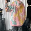 Men's Hoodies Tie Dyed Hoodie Men Trend Hooded Pullover Korean Version 2022 Coat Big Size