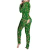 Womens Jumpsuits Rompers Women Christmas Onesies With Butt Flap For Adults Sexy Sleepwear Romper Open Pajamas Jumpsuit Xmas Pyjama Long Nightie 221115