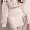 Robe de deux pièces automne hiver doux style lolita jupe ensembles filles japonaises mignon lapin broderie pull tricoté jupes printemps femmes 2pc ensemble 221115