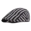 Beretten plat spaper pet voor mannen vrouwen flatcap lente zomer gestreepte hoed baret Britse vintage Franse petten en cabbie