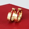 Gold Diamond -Ohrringe Titanium Stahl Liebesohrringe für Frauen exquisit einfach einfache Mode mit Tasche