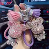 Schlüsselanhänger Nette Strass Schlüsselbund Charme Cartoon Bär Anhänger Für Frauen Tasche Auto Schlüssel Ring Handy Feine Schmuck Zubehör Mädchen Geschenke T220909