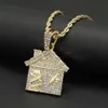 Hip Hop Bando Trap House Necklace Men Bling Savage Pendant Necklace With Tennis Chain Female Ice Out Link Chain Jewelry C0219247l5818544