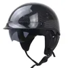 Casques de moto en fibre de carbone demi-visage casque approuvé par le DOT profil bas motobike doublure amovible et lavable