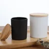 200ml 프로스트 유리 캔들 항아리 홀더 양초 컵 빈 컨테이너 Diy Aromatherapy Candle Holder With Wood Lid SN5028