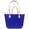 Borse da sera 18,5 pollici Foro grande Charms Basket Bog Borsa da spiaggia in silicone Tote Impermeabile Lavabile EVA Durevole Aperto 2022