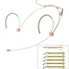 Mikrofonlar Bej Çift Kulak Kancalı Kulaklık Mic 35mm 3 Pin 4 Pin XLR Fiş Headworn Mikrofon Taşınabilir Ses Video 221115