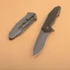 Ny KS 1343 Assisted Flipper Folding Knife 8Cr13Mov Gray Titanium Coated Half Serration Blade G10 med stålhandtag Fast Open Folder Knives
