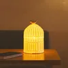 Table Lamps Ceramic Creative Small Bird Cage Bedroom Living Room LED Light Lamp Night Decoration Ornaments