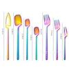 Creative knife forks and Spoons 304 stainless steel dessert fork coffee spoon hanging western tableware suit Flatware set T9I002170