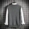 Kamizelki męskie kamizelki sweter men ciepły allmatch czysty kolor po prostu Ulzzang Slevelaless moda streetwear jesienna kabel mody m 2xl 221115