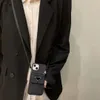 Fashion Designer Crossbody Custodie per iPhone 14 13 12 11 Pro Max Guscio posteriore in pelle nera 14Pro 14ProMax 13ProMax Mini porta carte Portamonete Borsa a tracolla