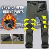 Männer Hosen Männer Winter Fleece Warme Männliche Outdoor Schnee Camping Wandern Arbeit Winddicht Snowboard Ski Wasserdichte Atmungsaktive Hose 221114