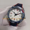 Com caixa Relógio automático masculino 44mm 600m Copa Mostrador branco Edição limitada Ásia Cal.8800 Movimento Mecânico Rotativo Relógios de bisel