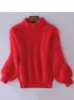 Women Swatery Białe mohair zagęszczenie turtleeck sweter jesienne zima słodka moda rękaw latarnia swobodny solidny kolor pullover pull femme 221115