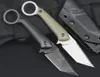 New M6686 Outdoor Fixed Blade Knife D2 Black/White Stone Wash Blade Full Tang G10 Handle Tactical Knives with Kydex