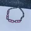 Braccialetti con ciondoli Braccialetti con catena a maglie quadrate di lusso Braccialetti con zirconi cubici CZ Polsino boemo vintage per regalo da donna S077