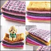 Kennels Pens Double Sided Pet Mat Thickenings Plush Cat Teddy Puppy Cushion Pets Supplies Softness Mti Color Kennels Check Pattern Dhkcr