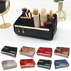 Depolama Kutuları Masaüstü Kutusu Kozmetik Organizatör Düz renkli katlanır sahte deri katlanabilir makyaj çantası