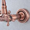 Torneiras de cozinha Antigo Red Copper Copper Brass Moldura de parede Mãe banheiro Basinl pia pia de colegas frios torneira bico de bico msf857