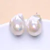 Boucles d'oreilles à tige perle d'eau douce naturelle en argent Sterling 925 grand baroque 15-25mm INS bijoux fins cadeaux pour femmes EA