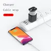 Organizador de cabos de dados Adaptador de energia Plugue de parede Capa protetora Capa para celular Acessórios para Apple 18w/20w Carregador de celular anti-quebra Enrolador